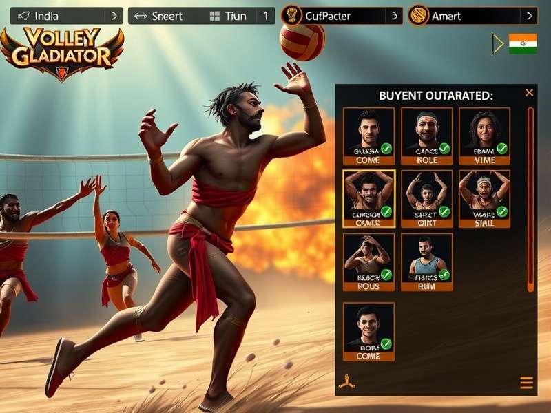 Volley Gladiator Emperor character customization screen